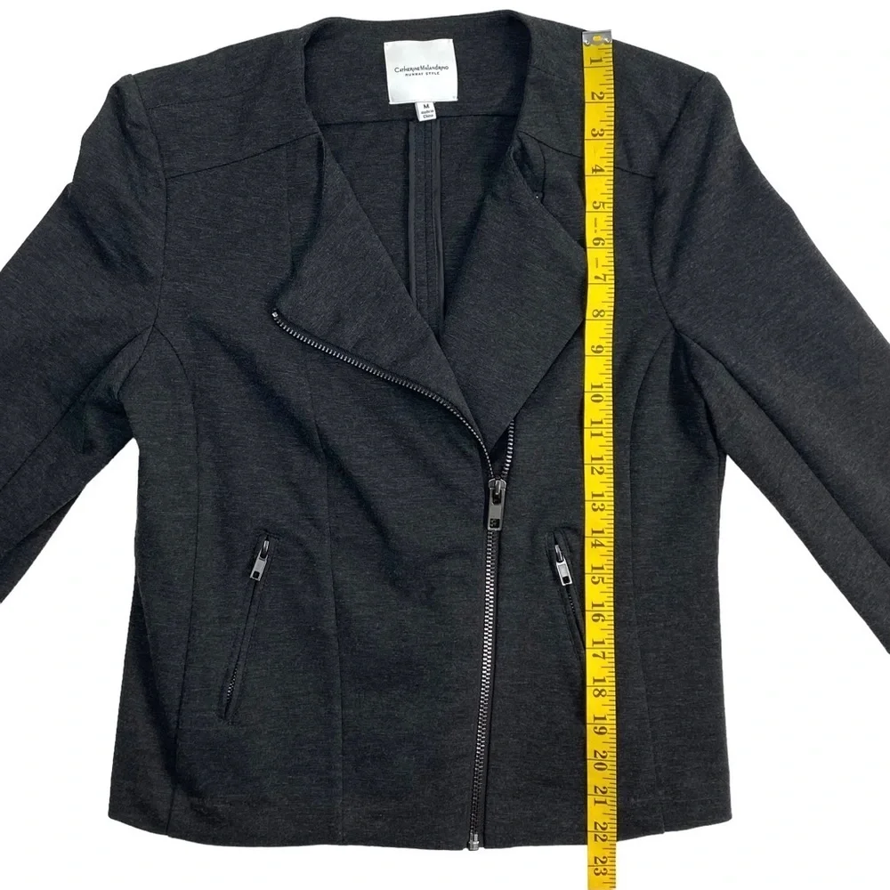 Catherine Malandrino Runway Style Women’s Charcoal Shanfa Moto Jacket EUC Size M - Picture 10 of 14